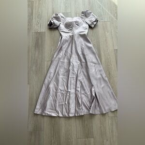 Light Mauve Satin Midi Dress